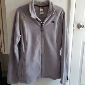 North Face Womens Full Zip Gray Polartec Jacket XL